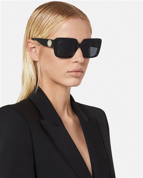 versace black crystal sunglasses|Versace Sunglasses for Women .